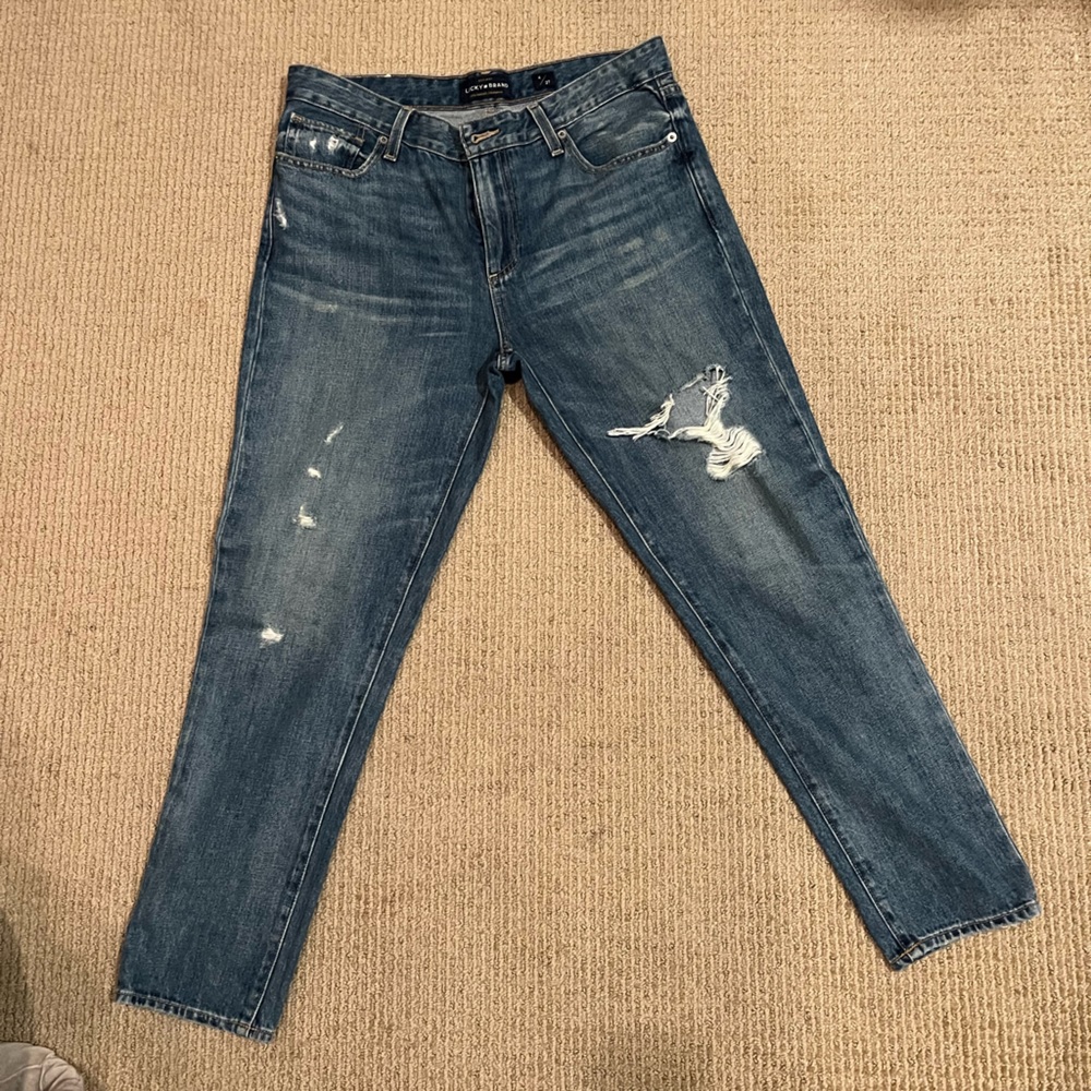 Lucky brand straight leg jeans, size 4/27, dark wash